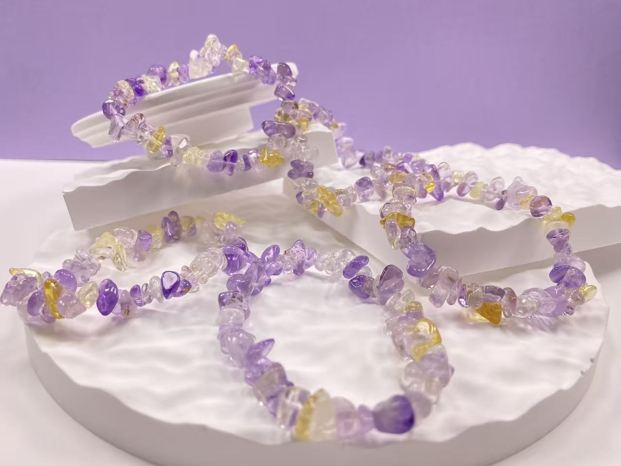 Ametrine Crushed-Ice Bead Bracelet