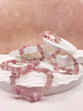Violet Madagascar Pink Crystal "Crushed Ice" Bead Bracelet