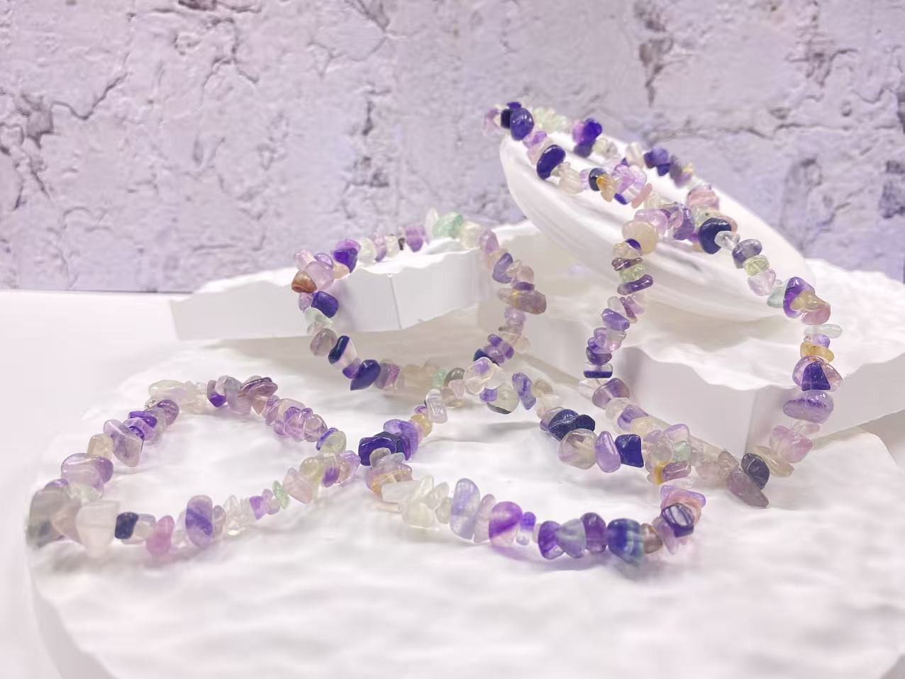 Crushed Purple Fluorite Bead Bracelet