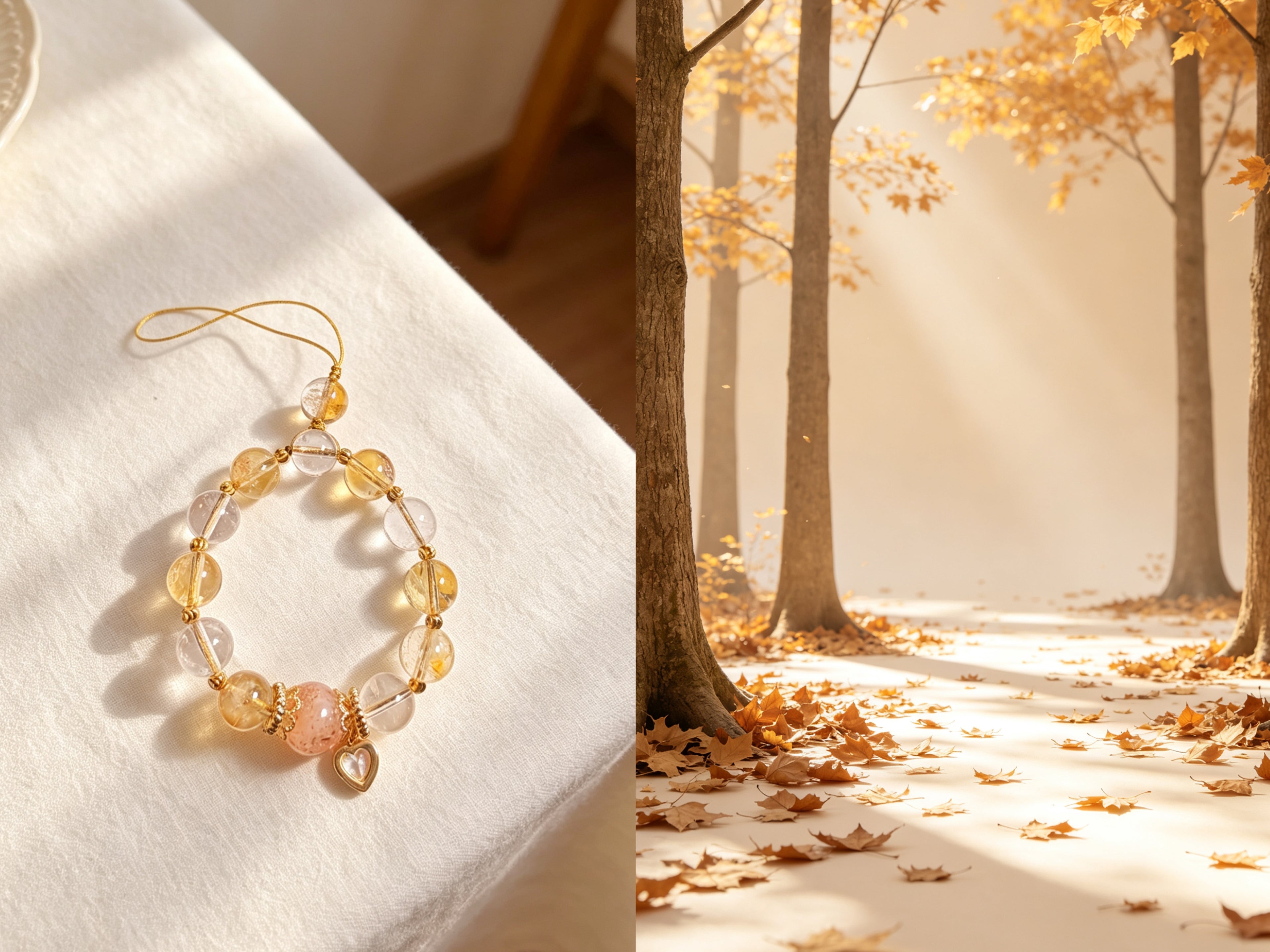 Fallen Sunlight Natural Crystal Phone Chain