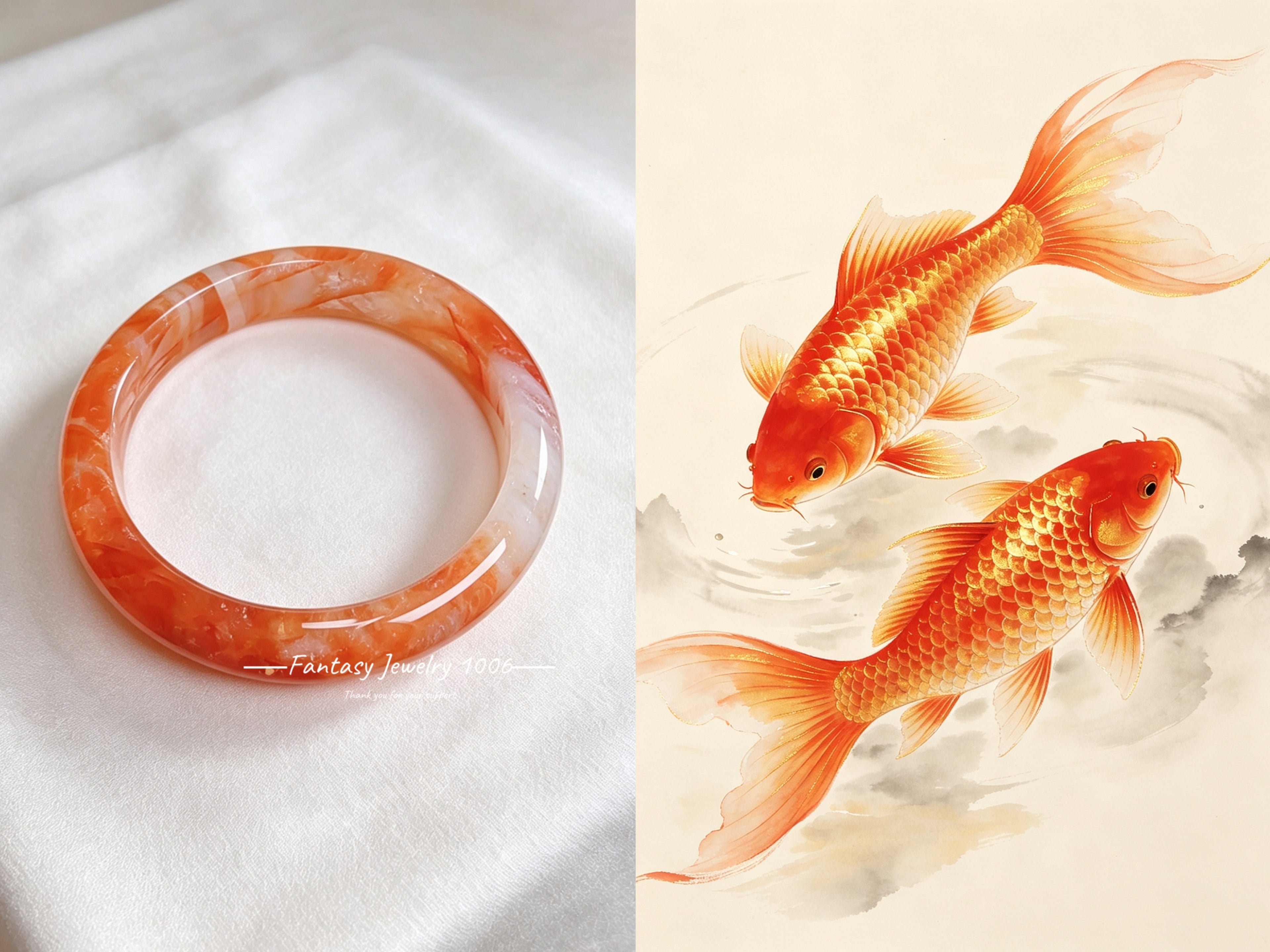 Natural Red Phantom Crystal · Koi Luck on Your Wrist